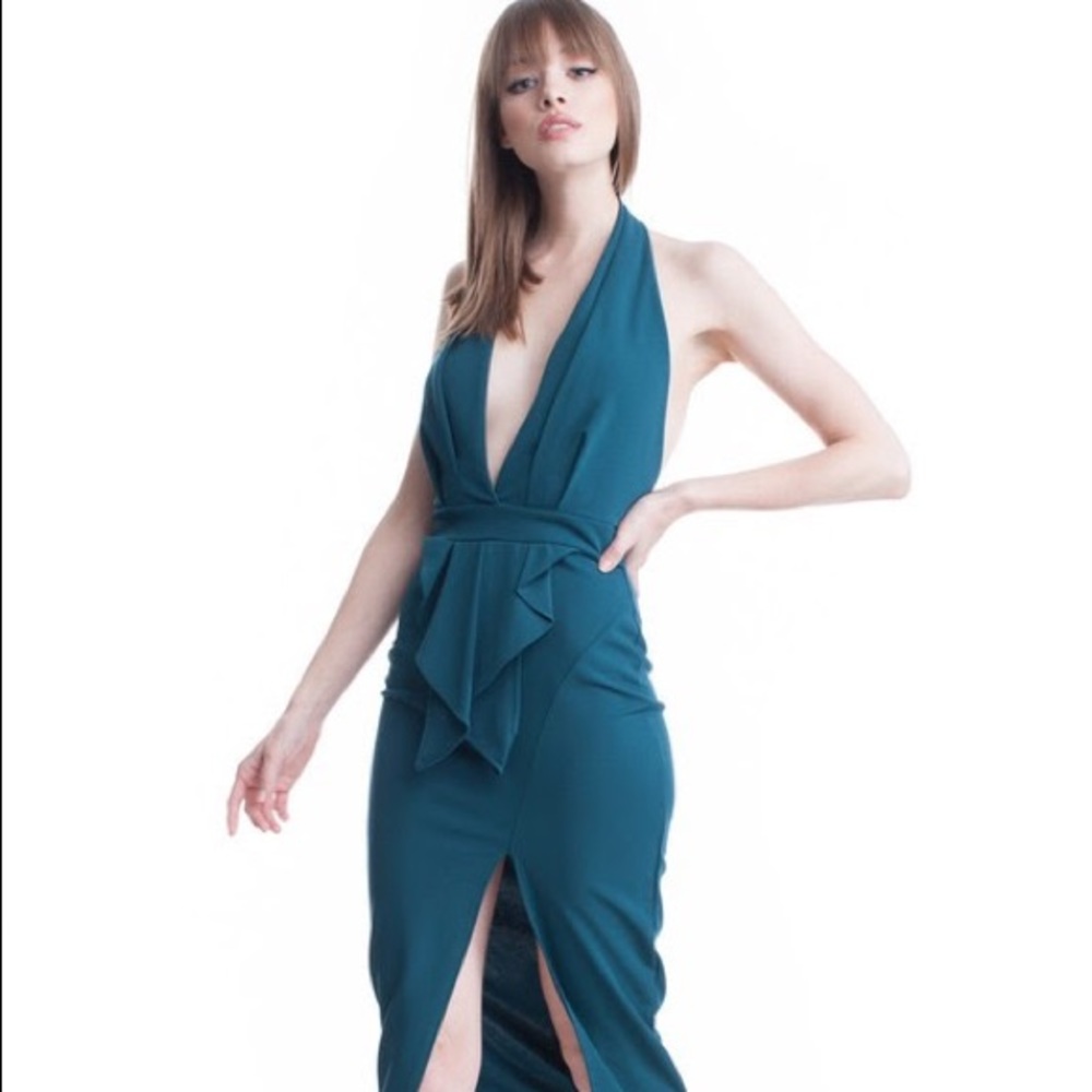 Teal Halter Dress